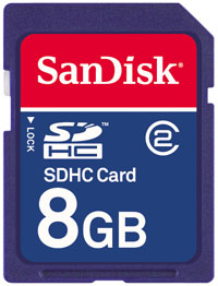 MEMORIA CARD SD HIGH CAPACITY 8 GB SANDISK